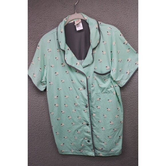 Munki Munki Pajama Set-Sheep-Drawstring-Pockets-Size Medium-Capri-Soft - Picture 2 of 16